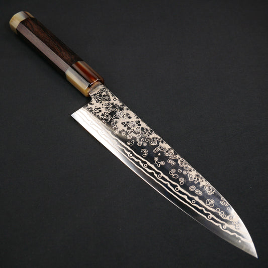 Yoshida Hamono ZDP189 Damascus Gyuto Ebony Octagonal Handle