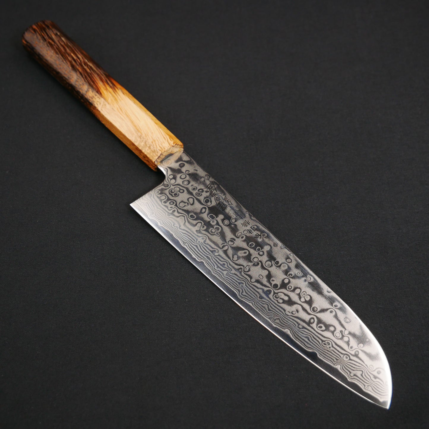 Molybdenum Steel 67Layers Damascus Small Santoku Oak Octagonal Handle