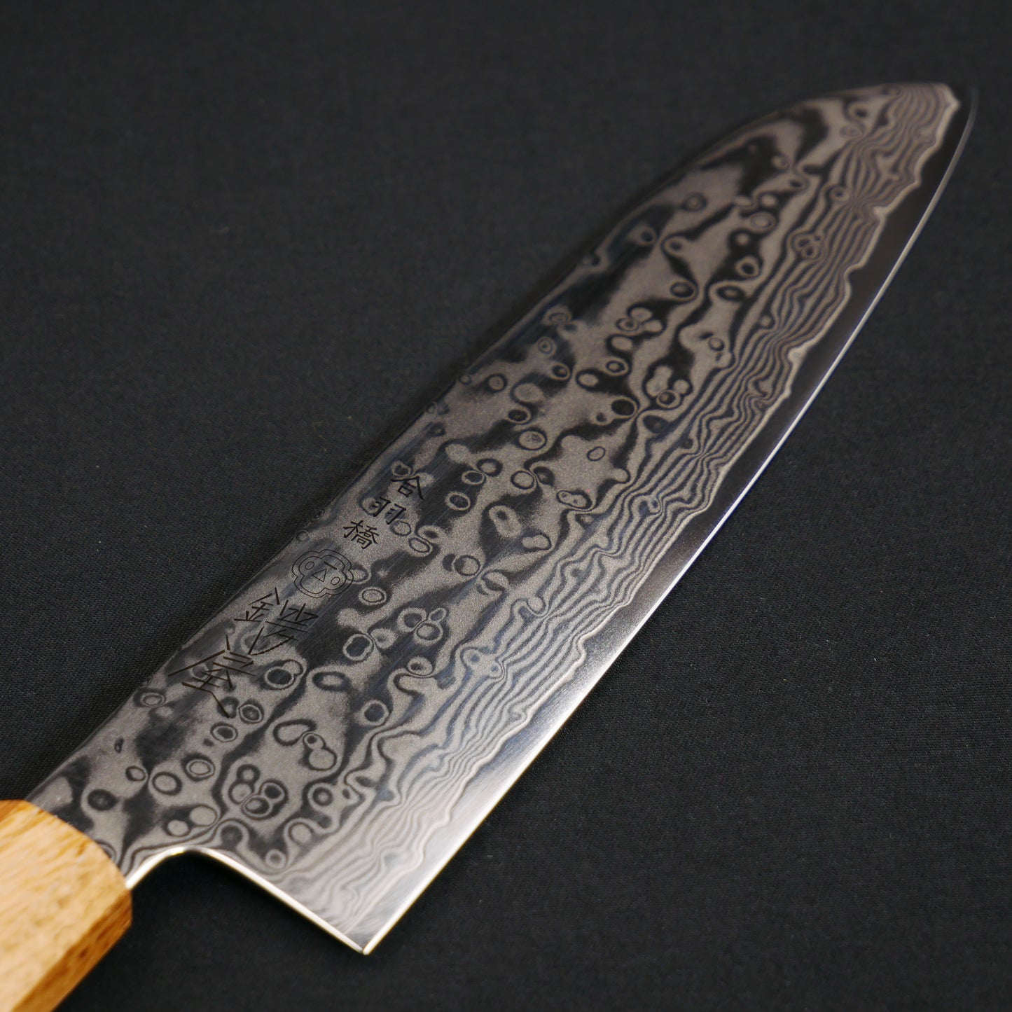 Molybdenum Steel 67Layers Damascus Small Santoku Oak Octagonal Handle