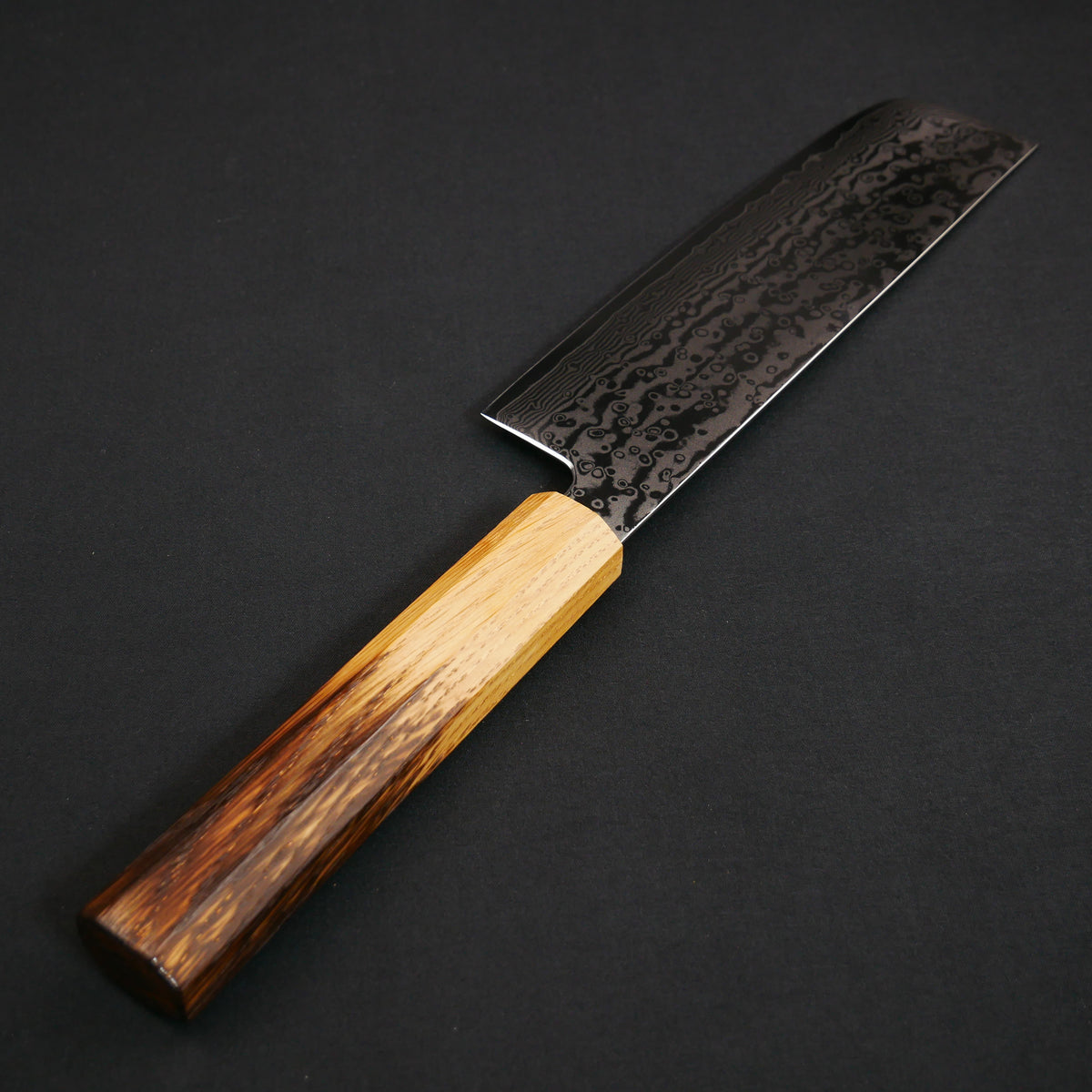 Molybdenum Vanadium Steel 67Layers Damascus Nakiri Oak Octagonal Handl molybdenum-vanadium-steel-67layers-damascus-nakiri-oak-octagonal-handl
