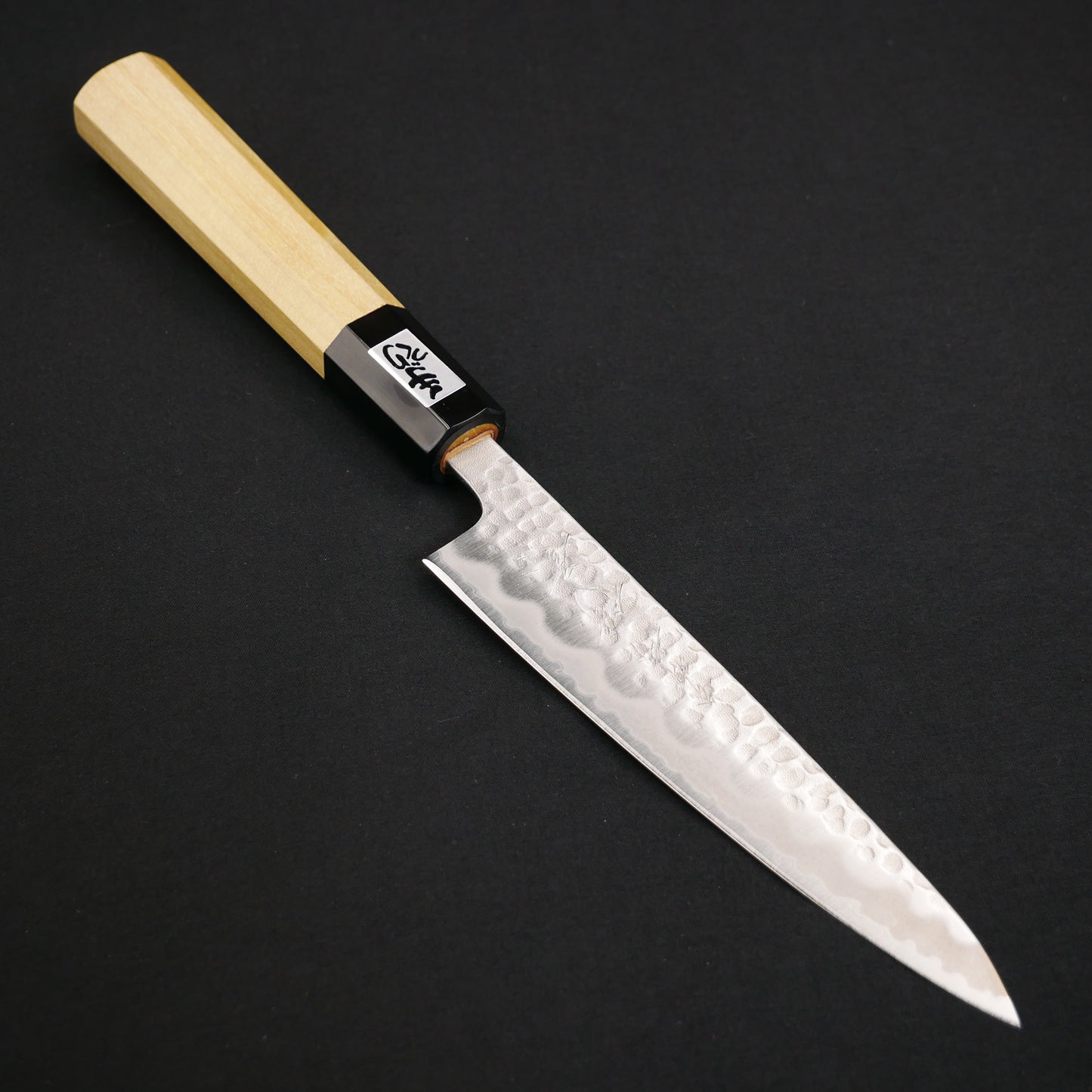 White#2 Carbon Steel Tsuchime StainlessClad Petty Magnolia Octagonal Handle