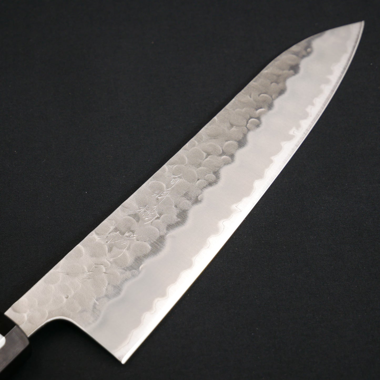 White#2 Carbon Steel Tsuchime StainlessClad Gyuto Magnolia Octagonal Handle