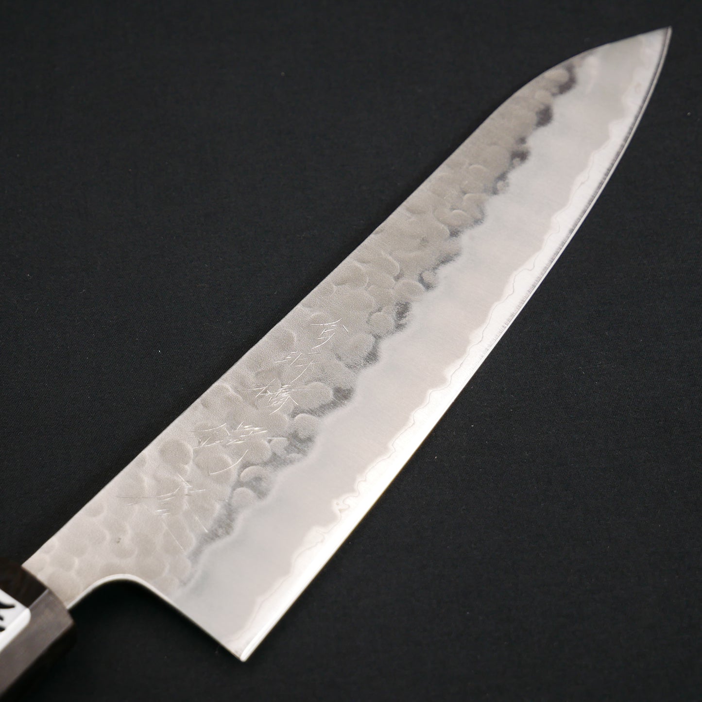 White#2 Carbon Steel Tsuchime StainlessClad Gyuto Yew Octagonal Handle