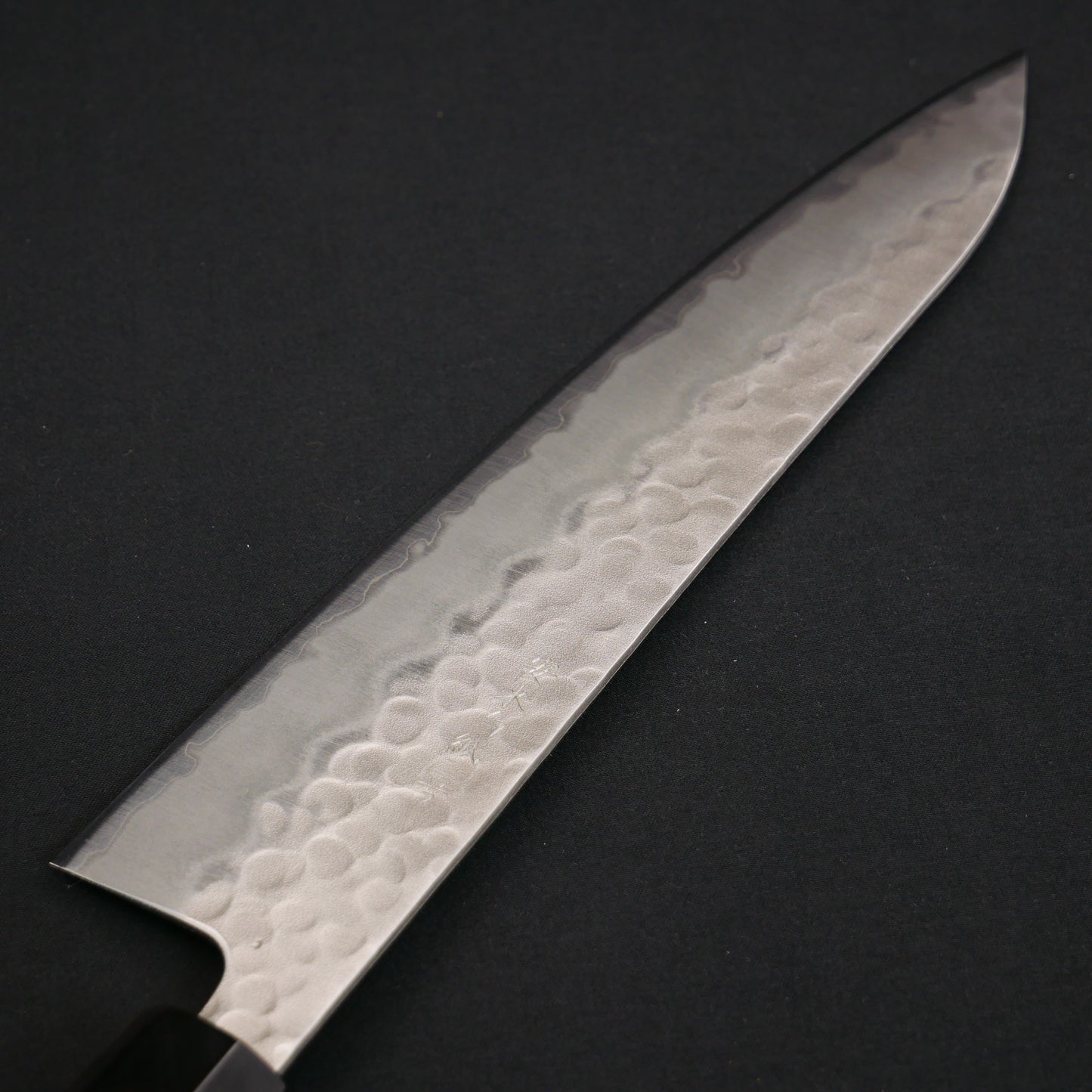 White#2 Carbon Steel Tsuchime StainlessClad Gyuto Yew Octagonal Handle