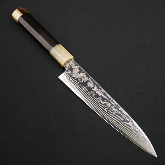 Yoshida Hamono ZDP189 Damascus Petty Ebony Octagonal Handle