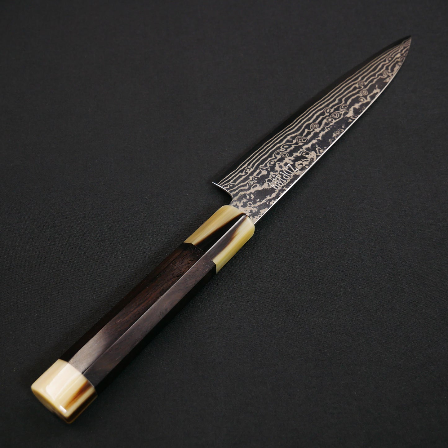 Yoshida Hamono ZDP189 Damascus Petty Ebony Octagonal Handle