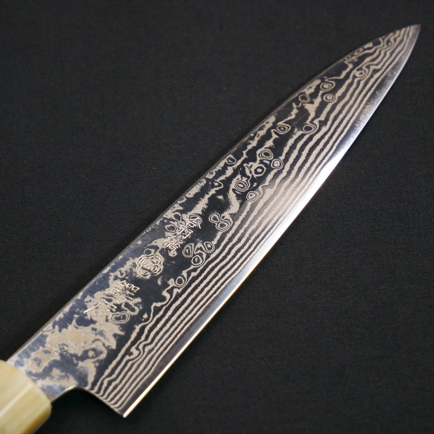 Yoshida Hamono ZDP189 Damascus Petty Ebony Octagonal Handle