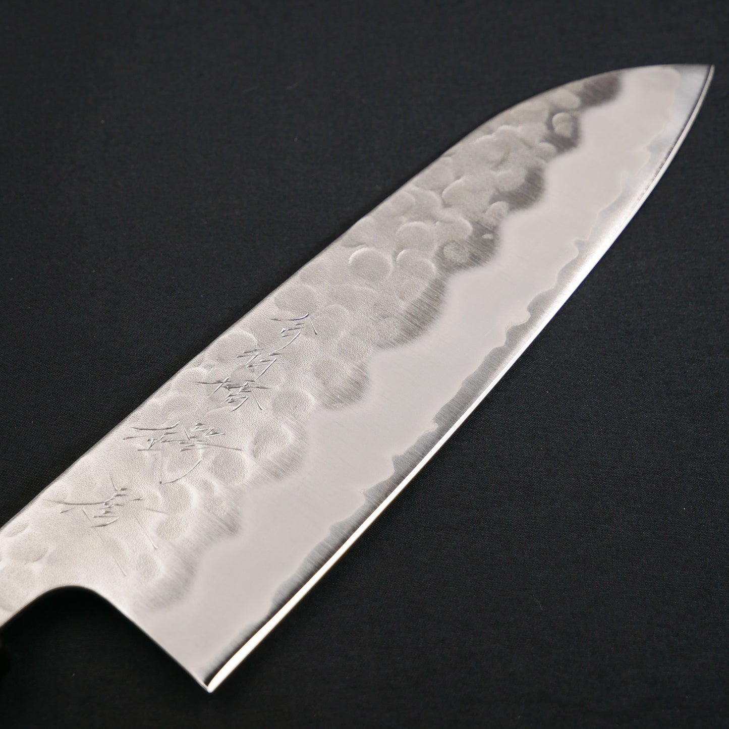 White#2 Carbon Steel Tsuchime StainlessClad Santoku Yew Octagonal Handle