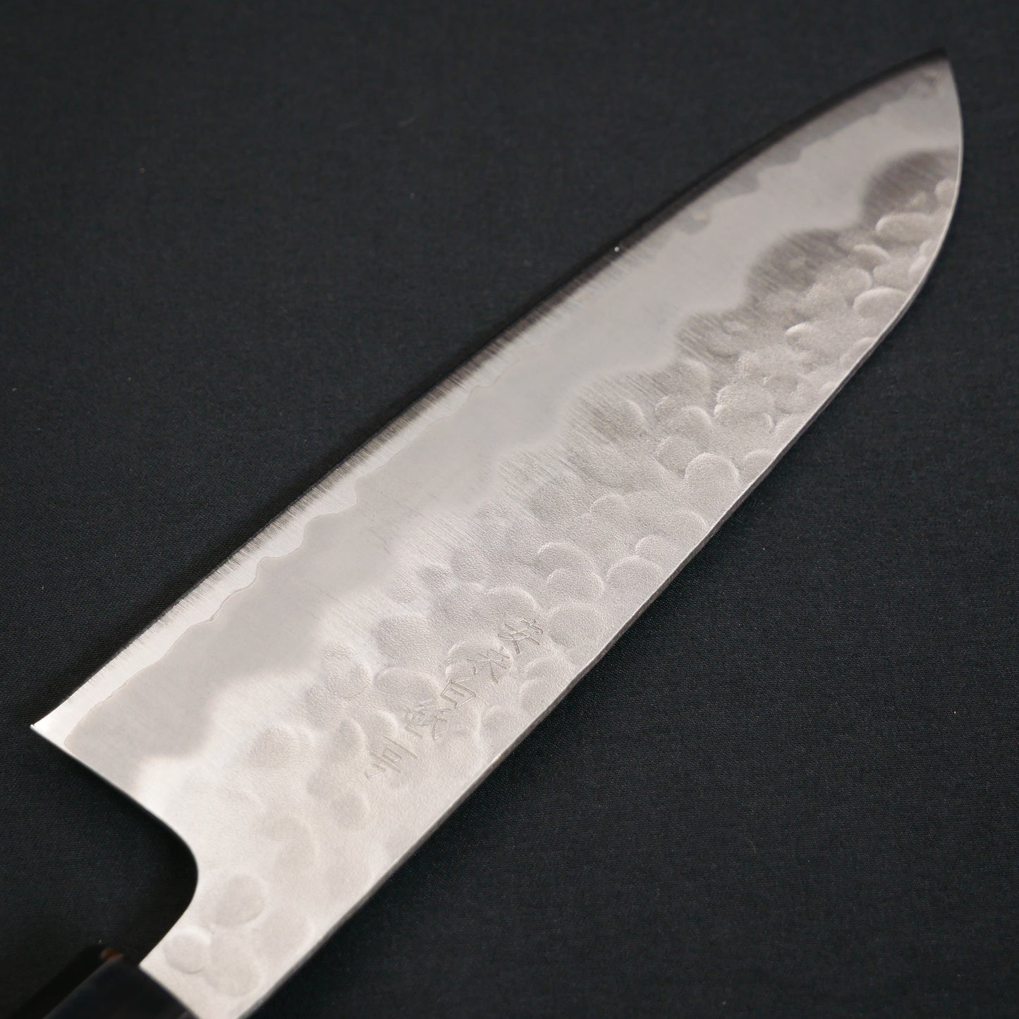 White#2 Carbon Steel Tsuchime StainlessClad Santoku Yew Octagonal Handle