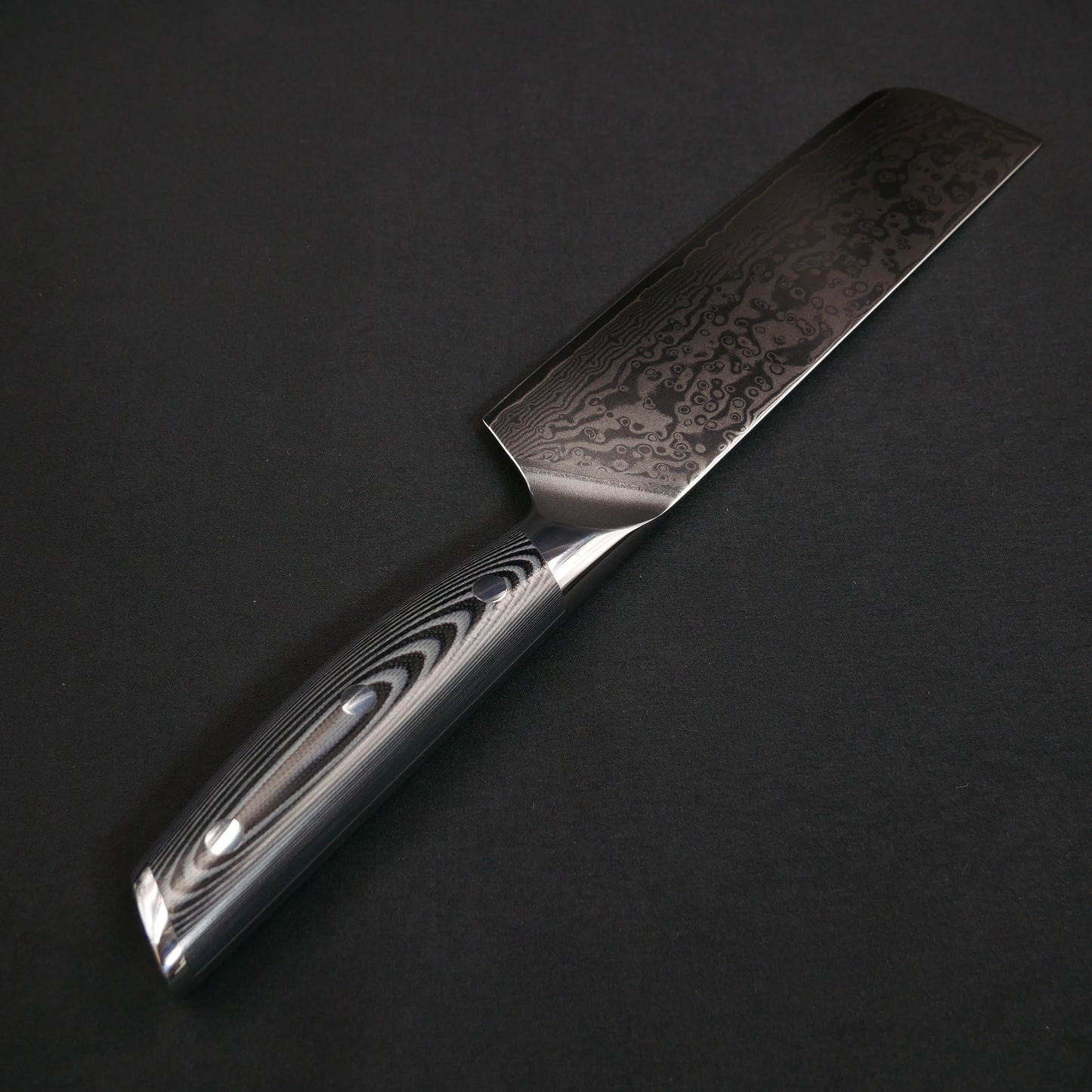 モリブデンバナジウム鋼 67層 ダマスカス 菜切