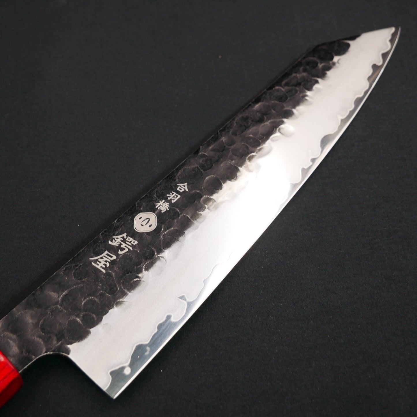 Molybdenum Steel Kurouchi Tsuchime Kiritsuke Gyuto Oak Urushi Octagonal Handle (New Version)