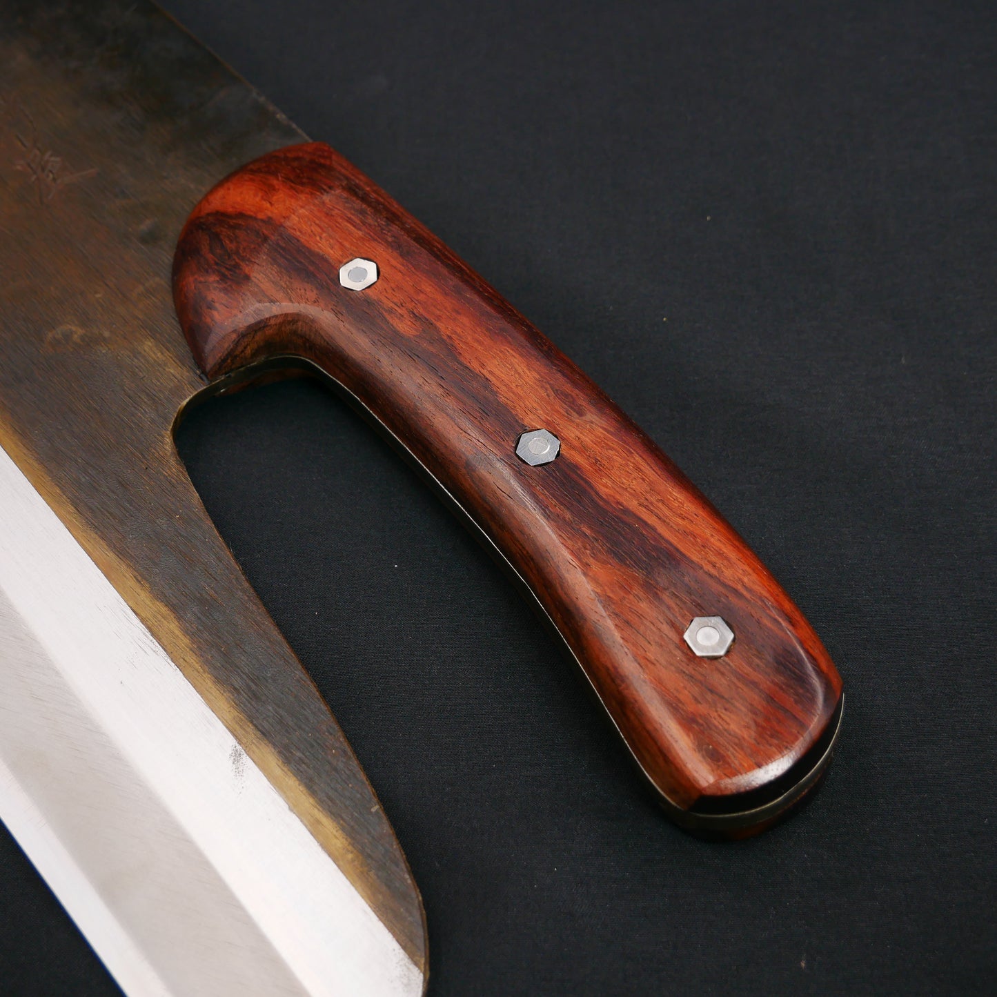 White#2 Carbon Steel Kurouchi Noodle Knife Rosewood Handle (For Left-Handed)