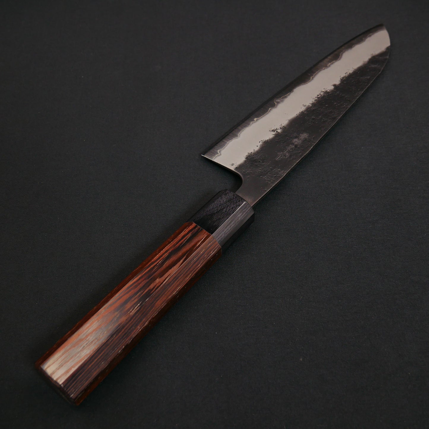 BlueSuper Carbon Steel Kurouchi Santoku Wenge Octagonal Handle