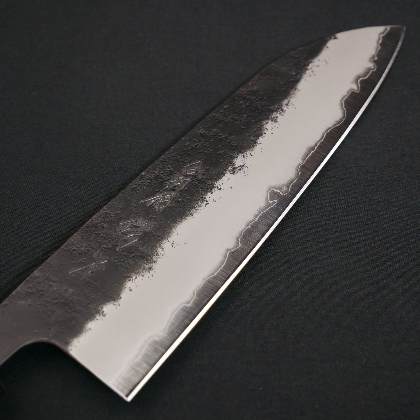 BlueSuper Carbon Steel Kurouchi Santoku Wenge Octagonal Handle