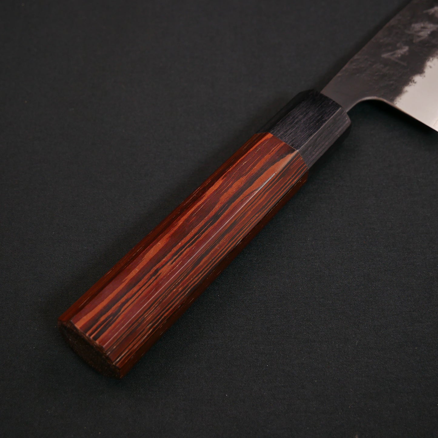 BlueSuper Carbon Steel Kurouchi Santoku Wenge Octagonal Handle