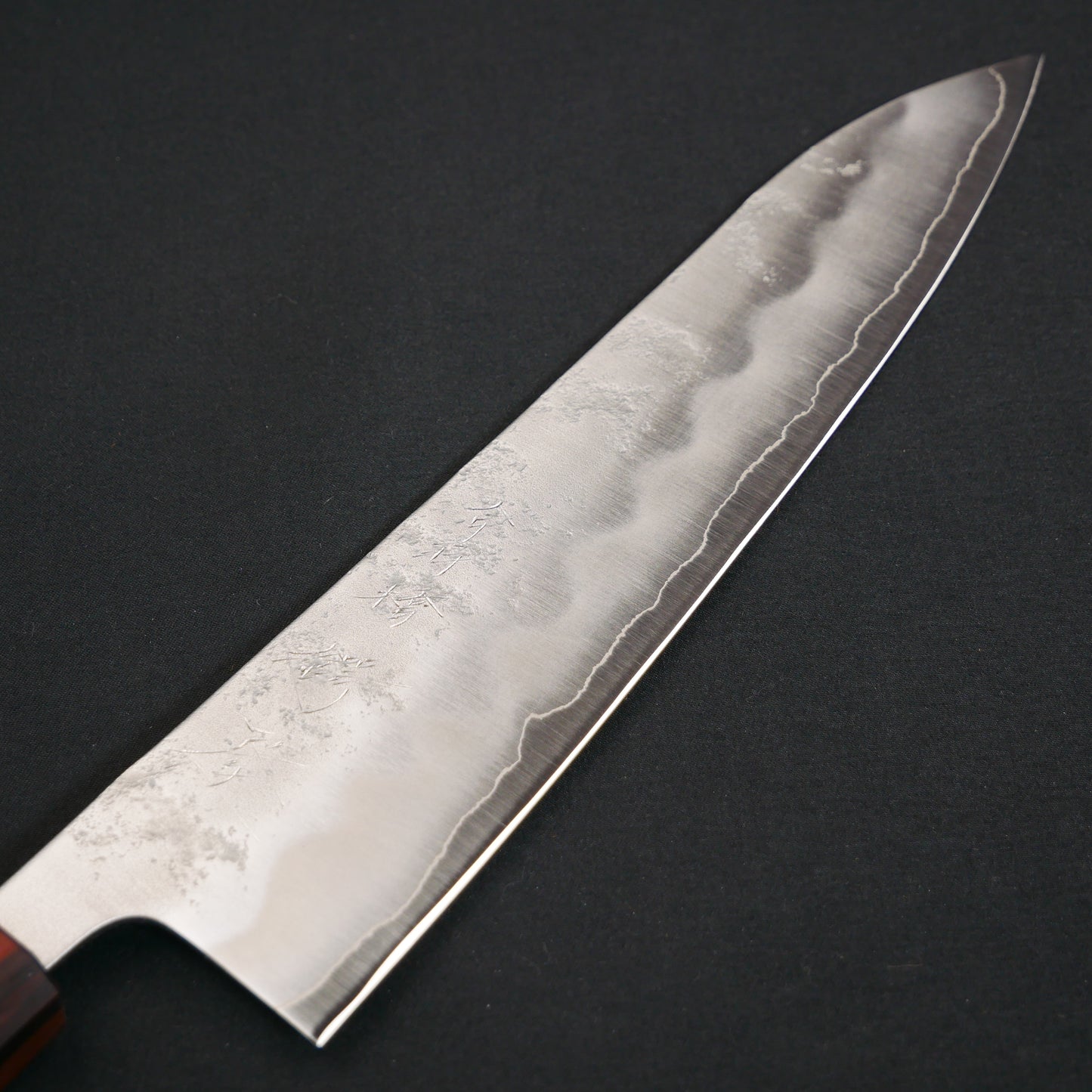 Silver#3 Stainless Steel Nashiji Gyuto Elm Octagonal Handle