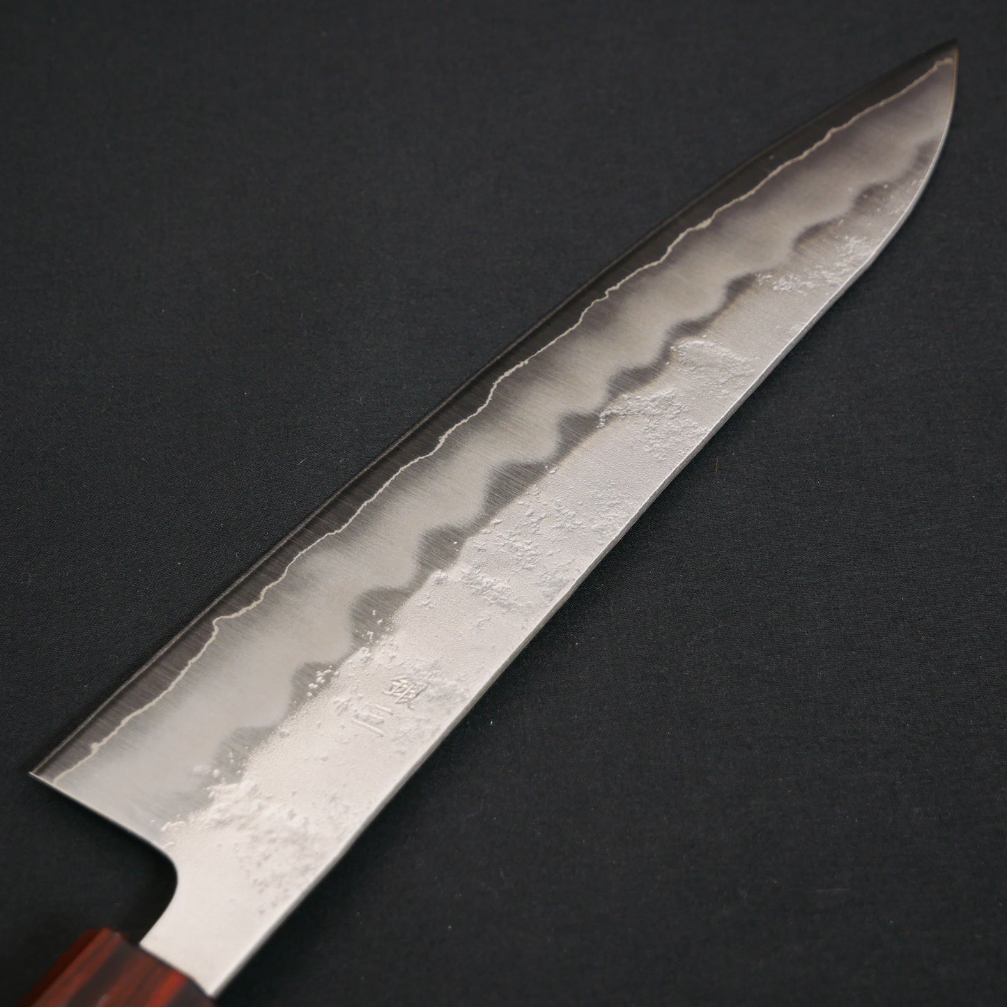 Silver#3 Stainless Steel Nashiji Gyuto Elm Octagonal Handle