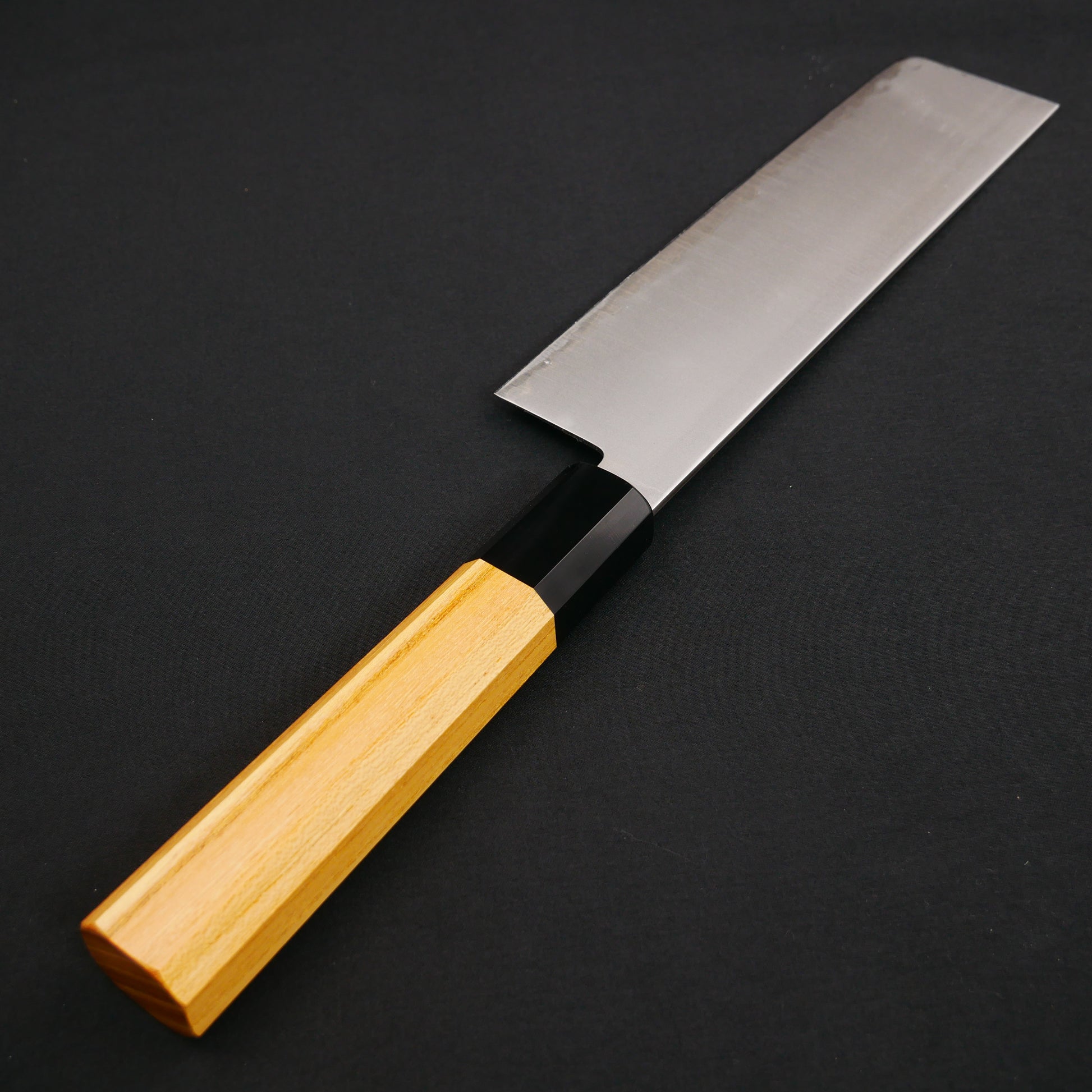 BlueSuper Carbon Steel Nakiri Zelkova Octagonal Handle bluesuper-carbon-steel-nakiri-zelkova-octagonal-handle