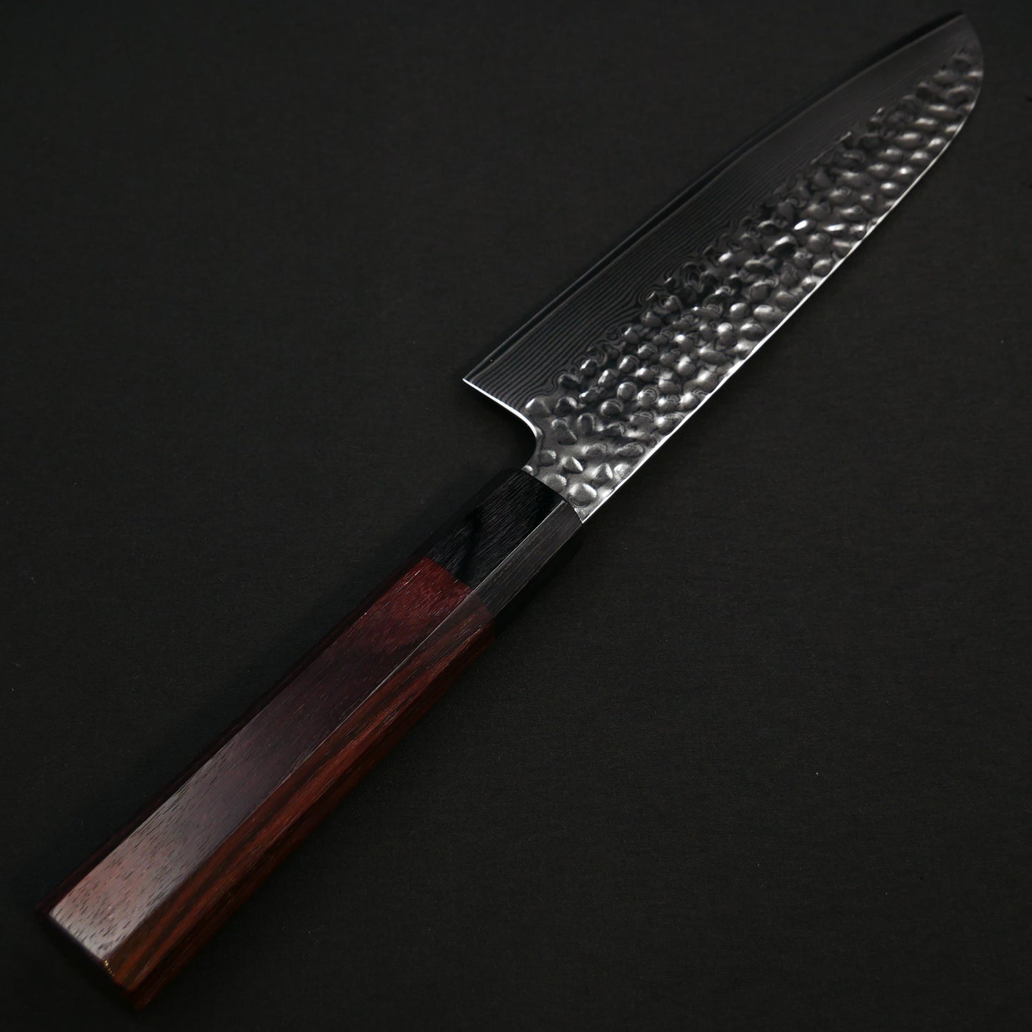 Molybdenum Vanadium Steel 67Layers Tsuchime Santoku Rosewood Octagonal Handle