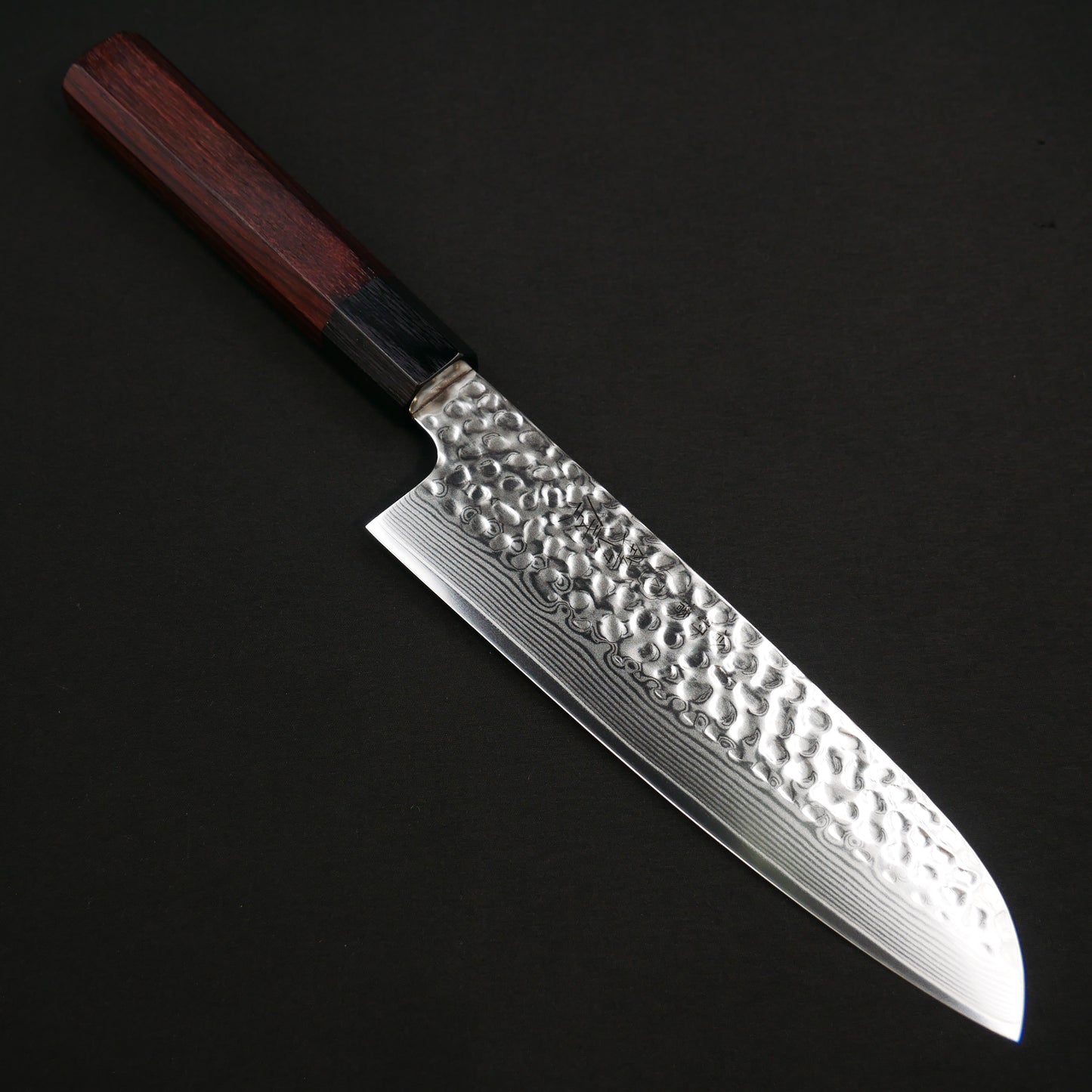 Molybdenum Vanadium Steel 67Layers Tsuchime Santoku Rosewood Octagonal Handle