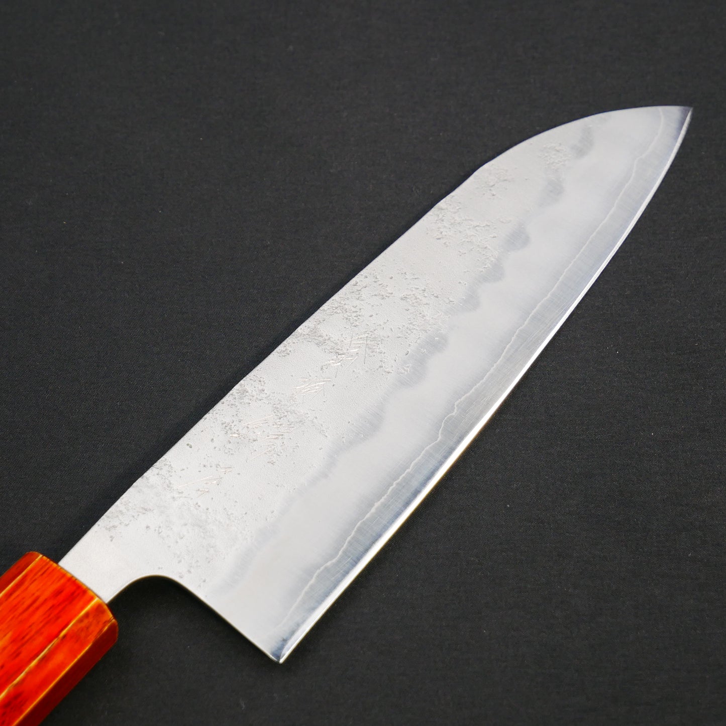 Silver#3 Stainless Steel Nashiji Santoku Oak Urushi Octagonal Handle