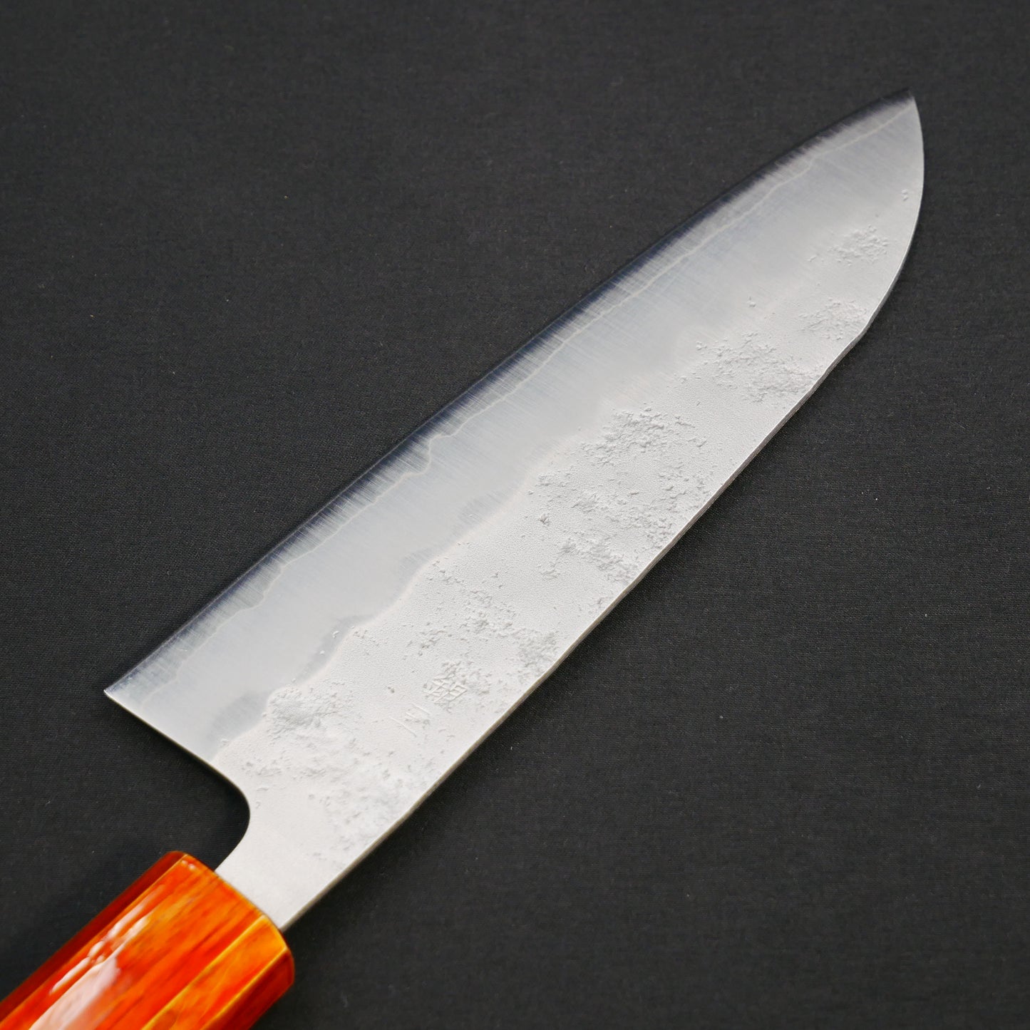 Silver#3 Stainless Steel Nashiji Santoku Oak Urushi Octagonal Handle