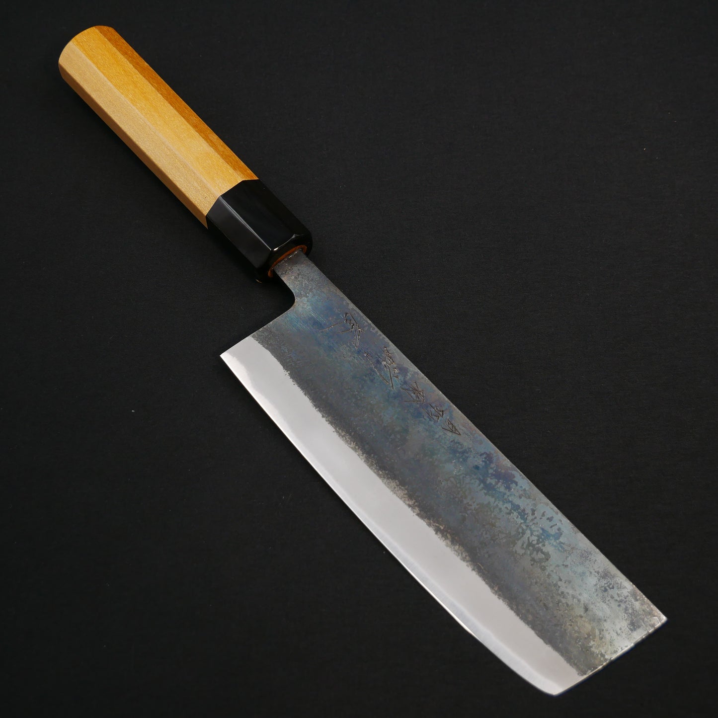 白二鋼 黒打 菜切 朴八角柄