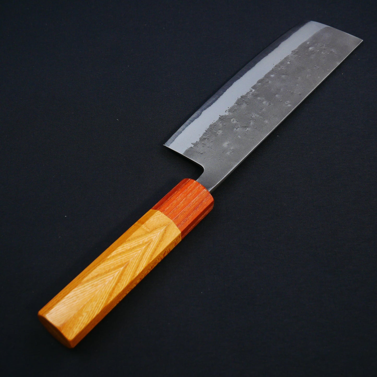 青二鋼 梨地 菜切 ケヤキ八角柄