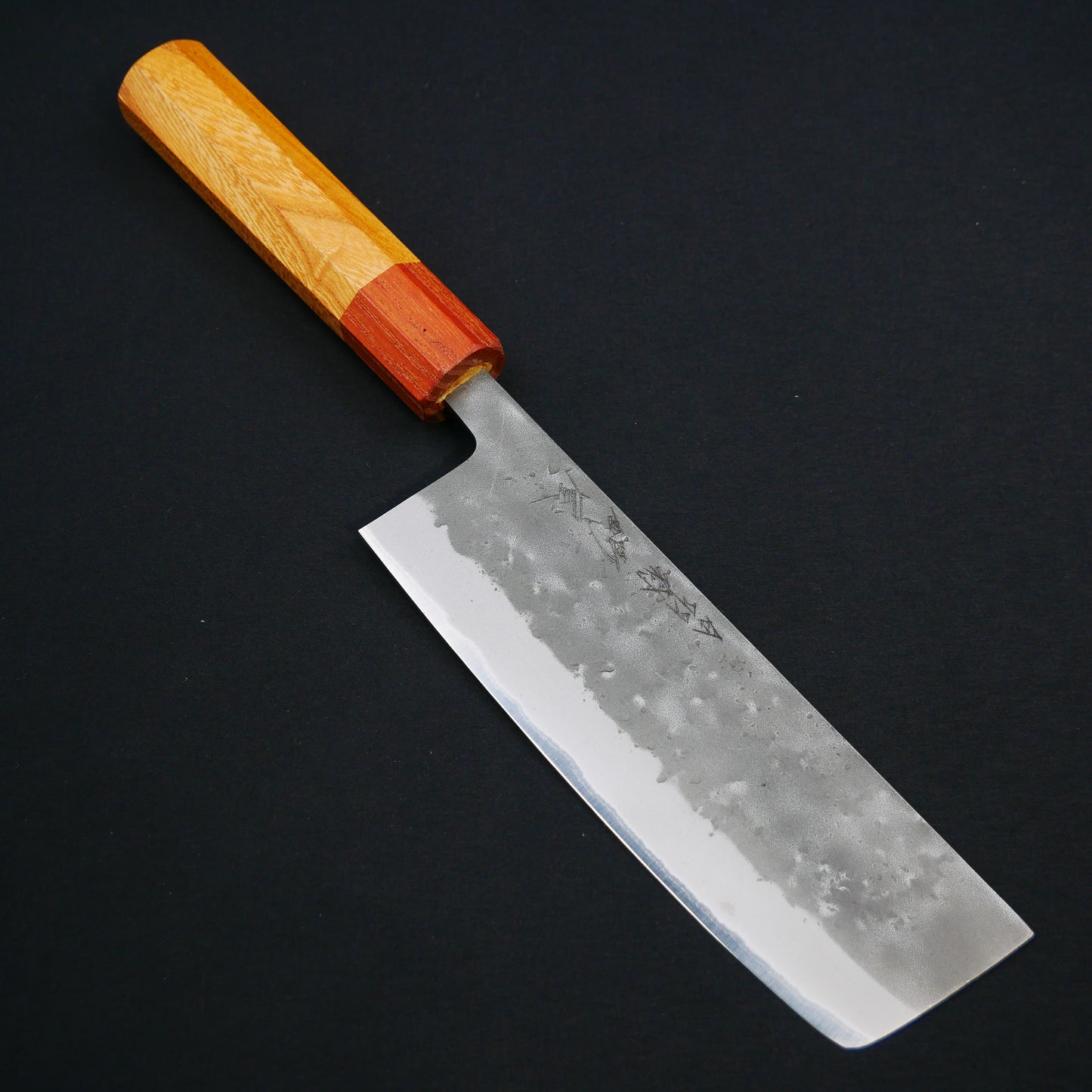 青二鋼 梨地 菜切 ケヤキ八角柄