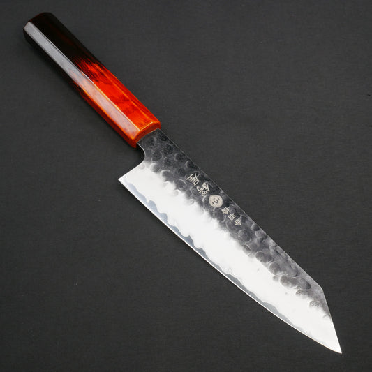 Molybdenum Vanadium Steel Kurouchi Tsuchime Kiritsuke Santoku Oak Urushi Octagonal Handle