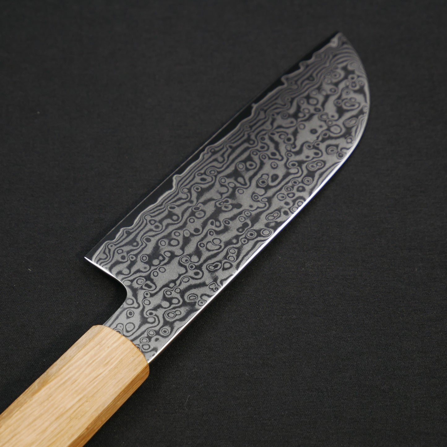 Molybdenum Vanadium Steel 67Layers Damascus Double Bevel Mentori Oak Octagonal Handle