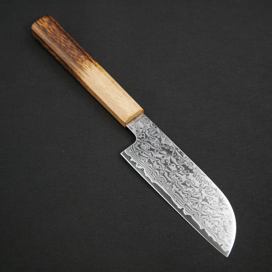 Molybdenum Vanadium Steel 67Layers Damascus Double Bevel Mentori Oak Octagonal Handle
