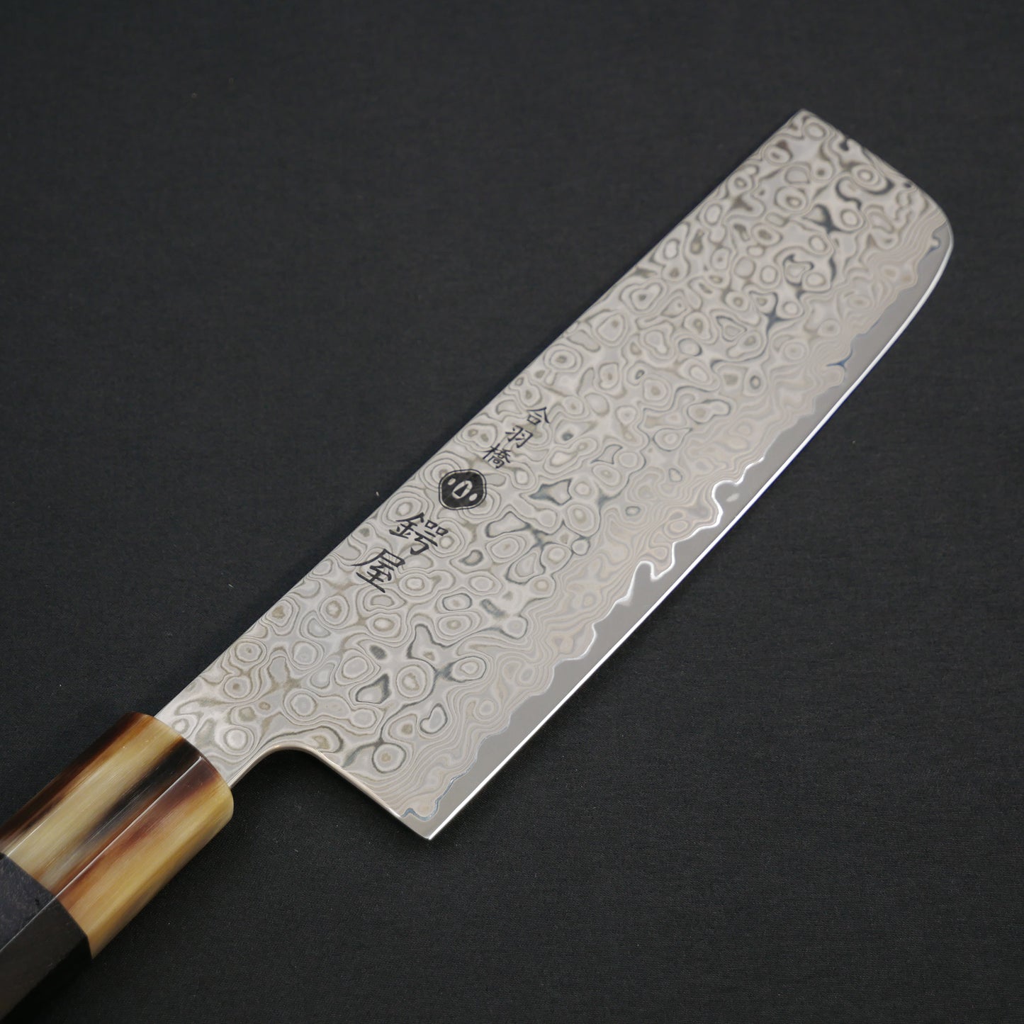 モリブデンバナジウム鋼 67層 ダマスカス 菜切 黒檀八角柄