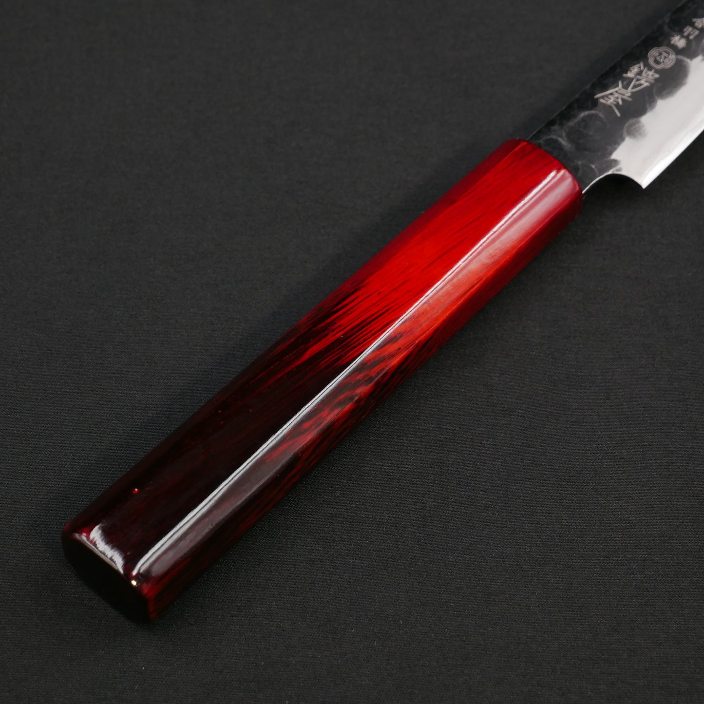 モリブデンバナジウム鋼 黒打 鎚目 パーリング 樫漆八角柄