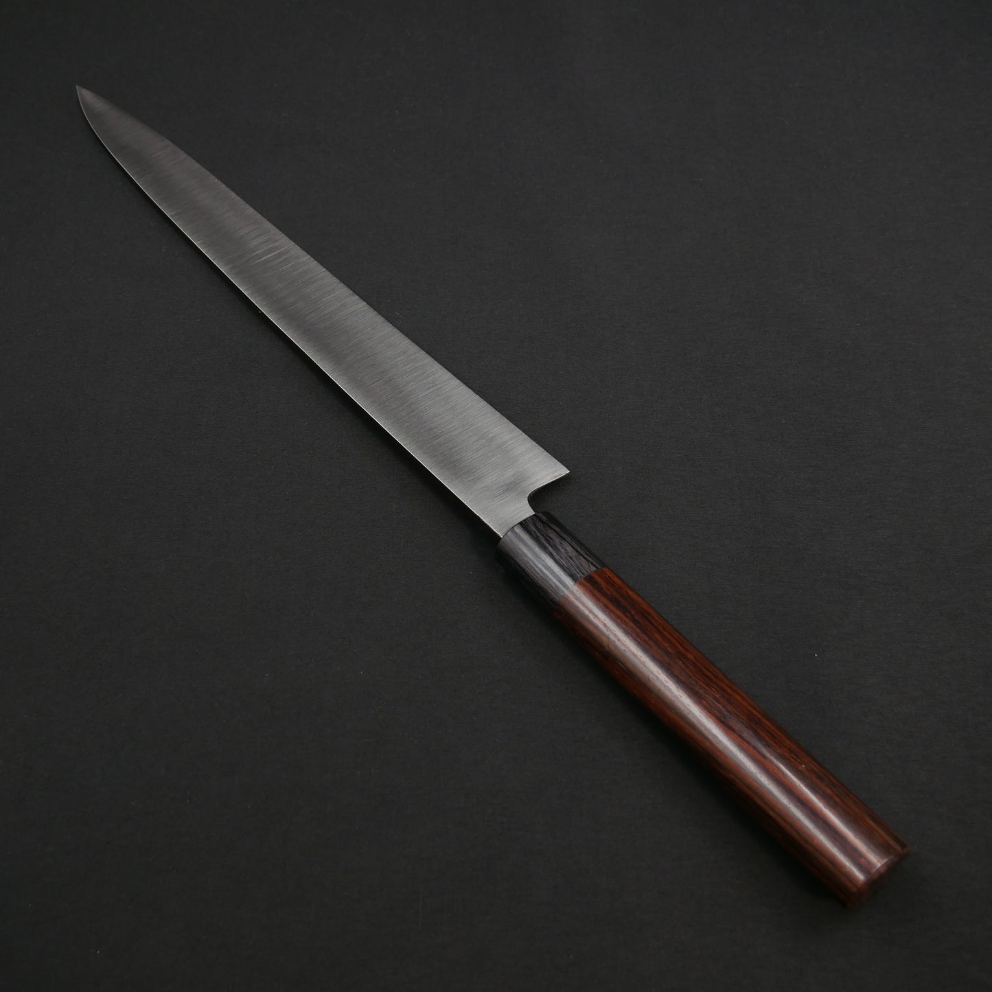 左刃 本種子島 青二鋼 黒打 柳刃 紫檀柄