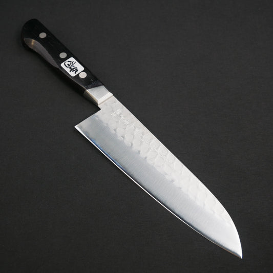 Blue#2 Carbon Steel Tsuchime StainlessClad Santoku
