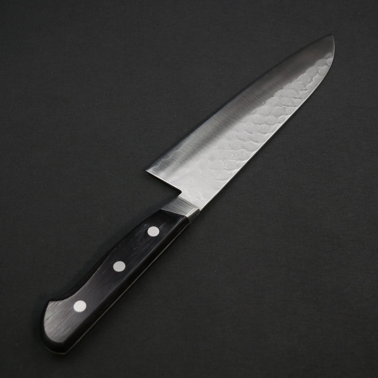 Blue#2 Carbon Steel Tsuchime StainlessClad Santoku
