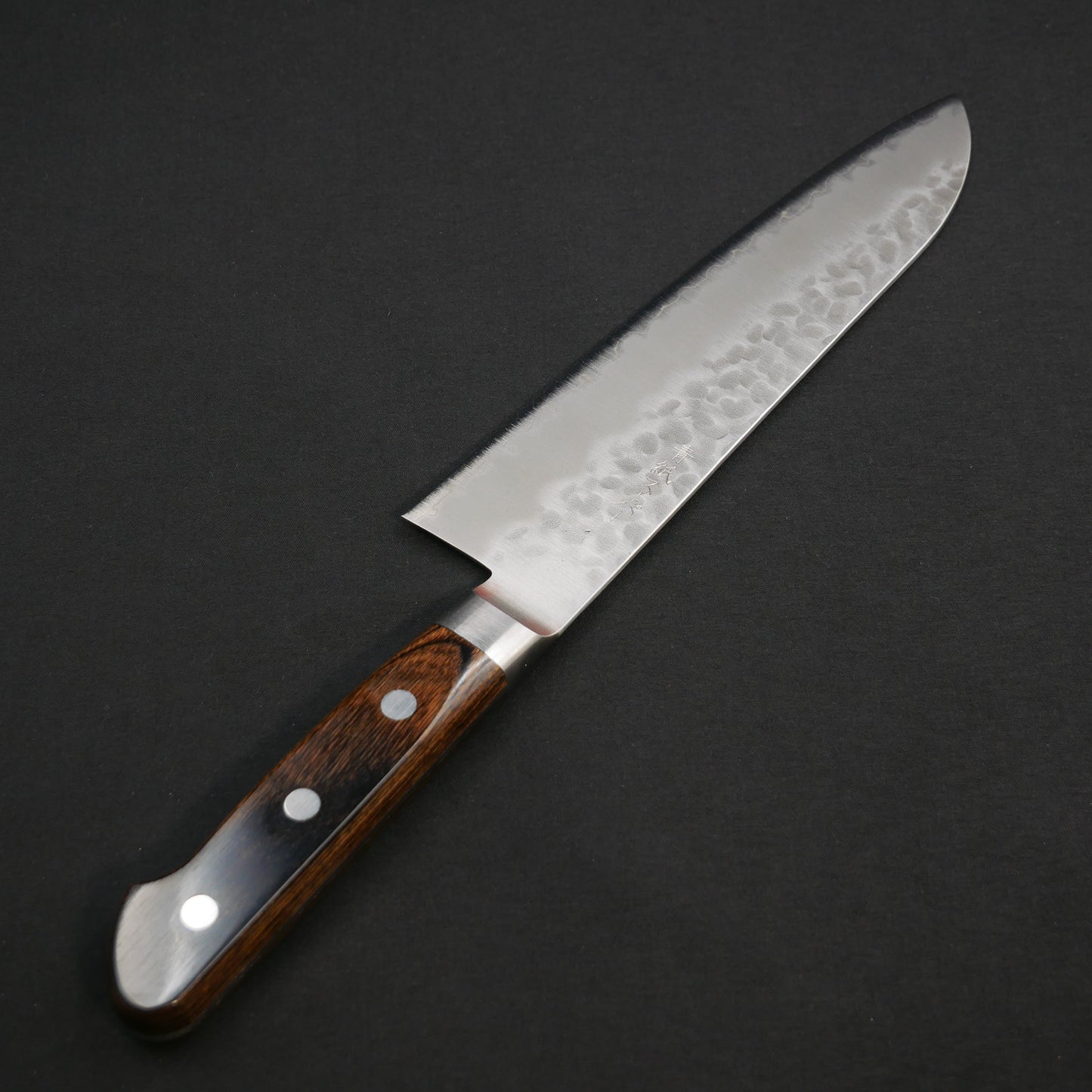 BlueSuper Carbon Steel Tsuchime StainlessClad Santoku