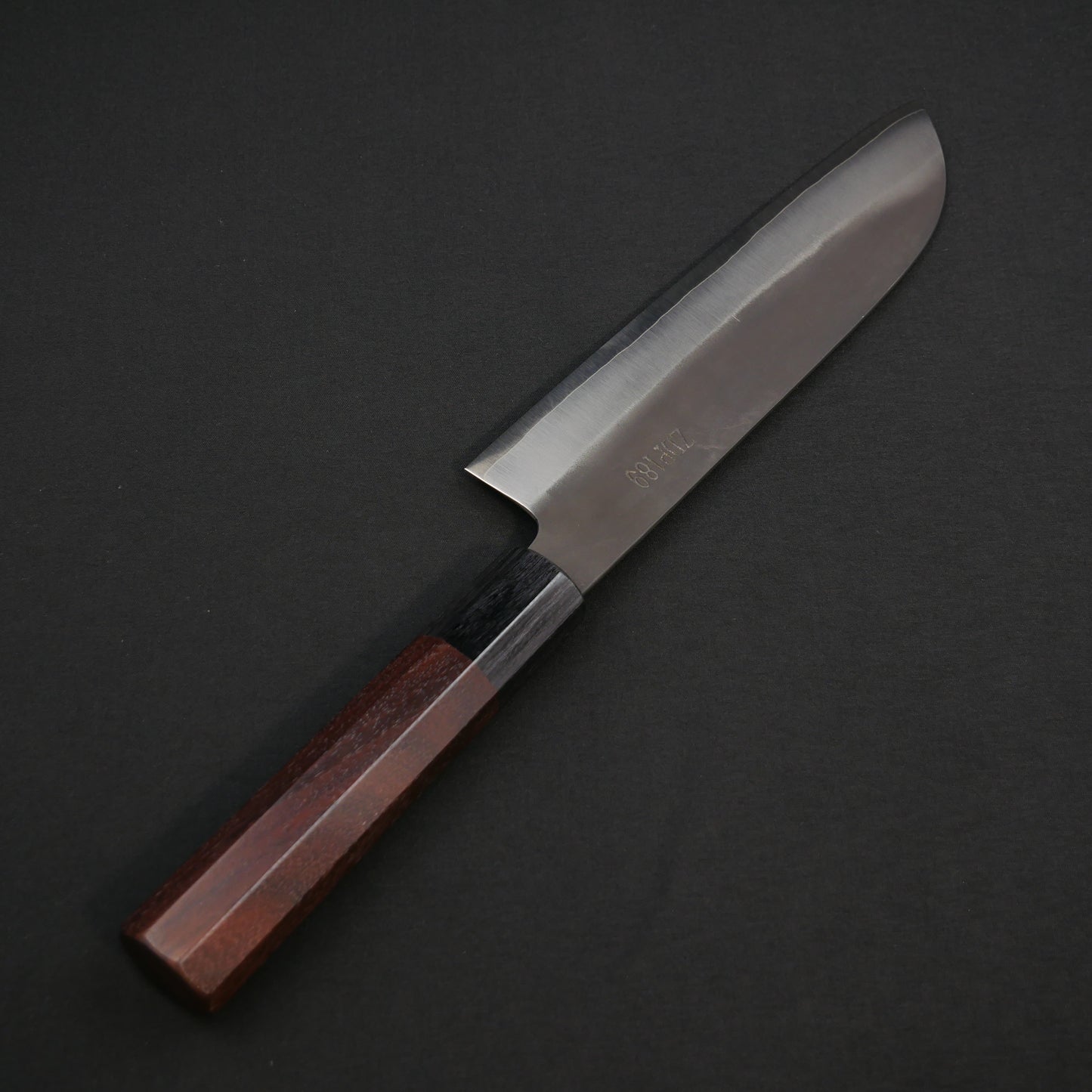 吉田刃物 ZDP189 黒打 三徳 紫檀八角柄