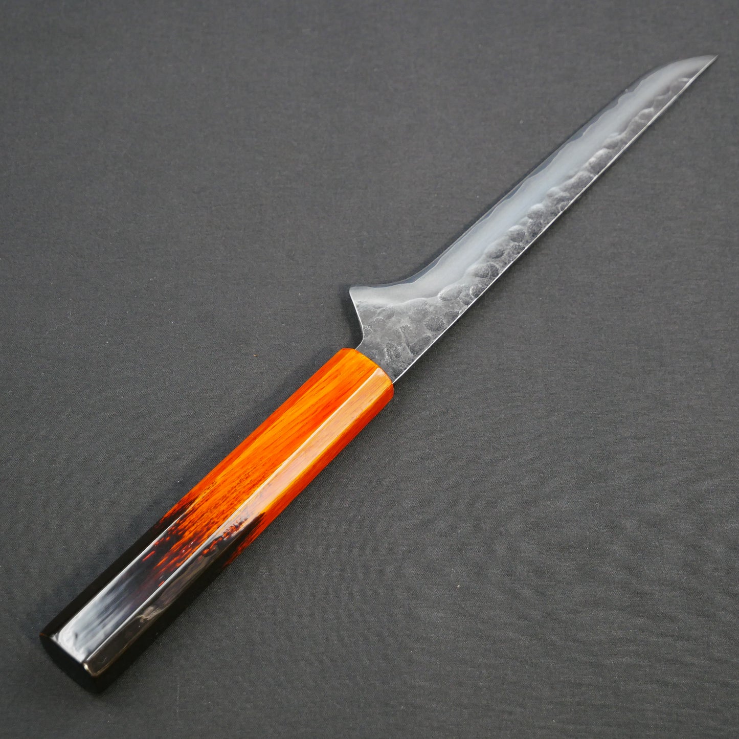 Molybdenum Vanadium Steel Kurouchi Tsuchime Boning Oak Urushi Octagonal Handle
