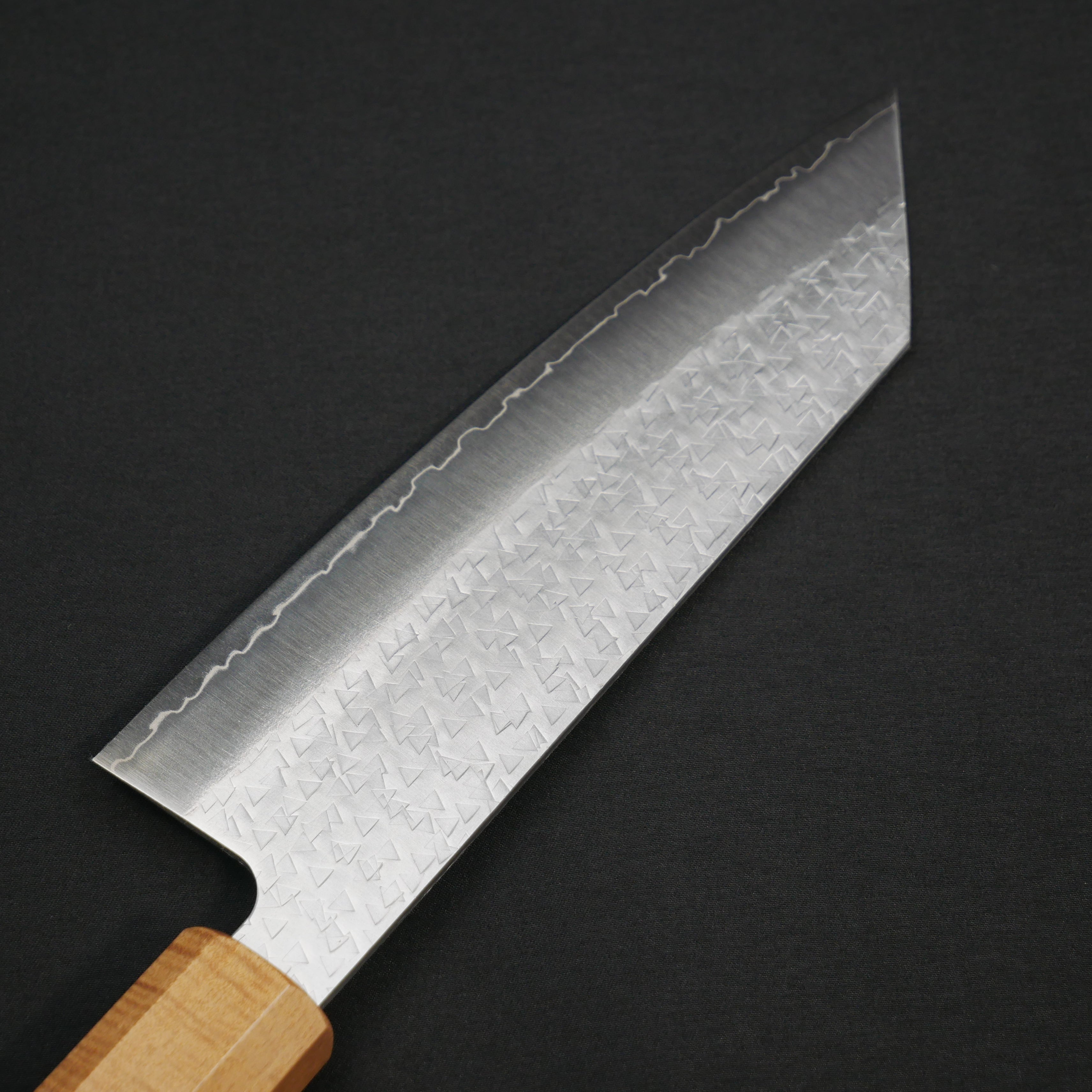粉末ハイス鋼 鎚目 切付三徳 タガヤサン八角柄 – つば屋庖丁店