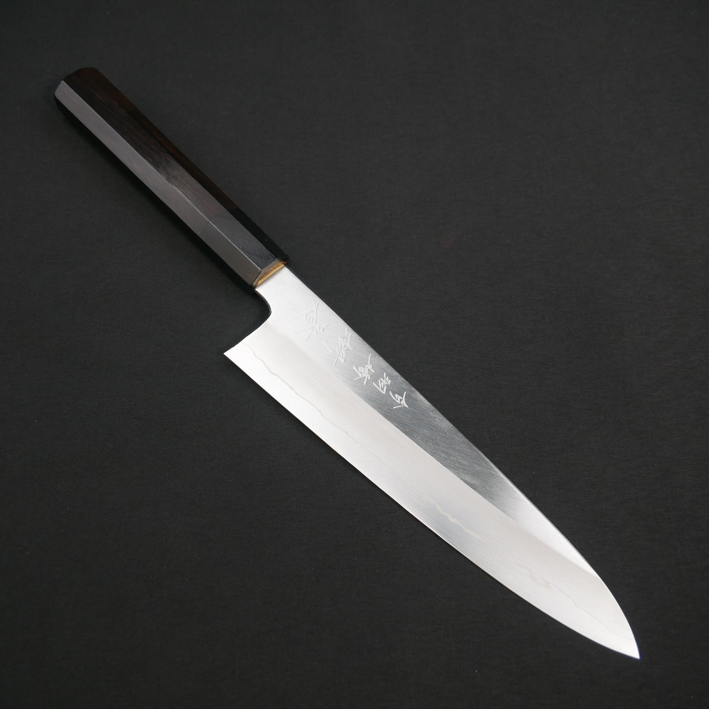 Silver#3 Stainless Steel Gyuto Ebony Octagonal Handle