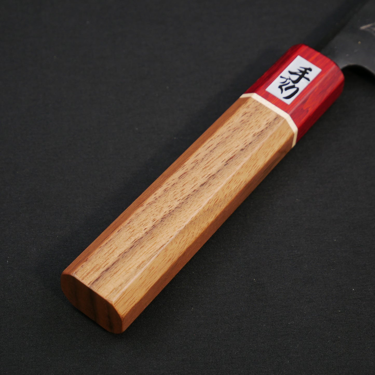 Blue#2 Carbon Steel Kurouchi Santoku Walnut Octagonal Handle