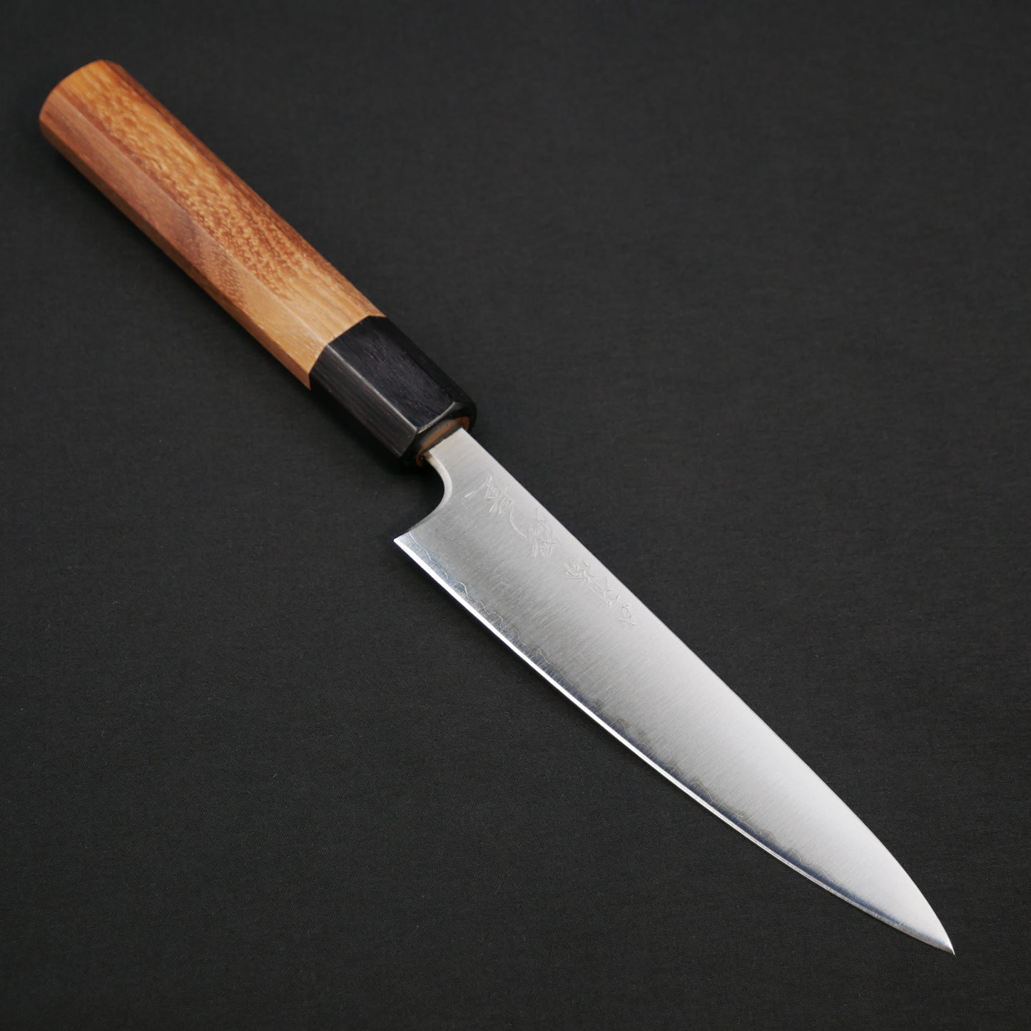 BlueSuper Carbon Steel StainlessClad Petty Walnut Octagonal Handle