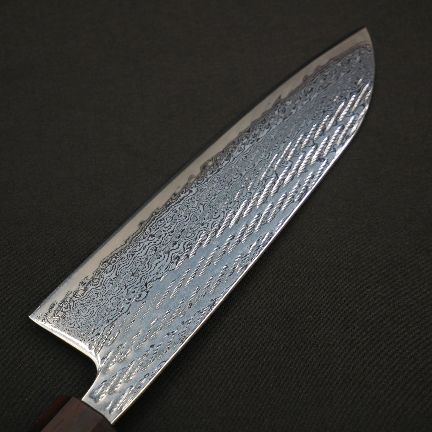 AUS10 Nawame Damascus Santoku Elm Octagonal Handle