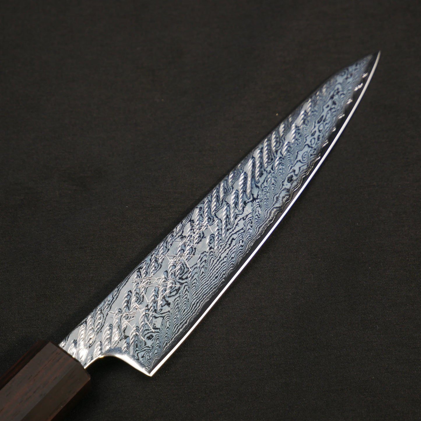 AUS10 Nawame Damascus Petty Elm Octagonal Handle