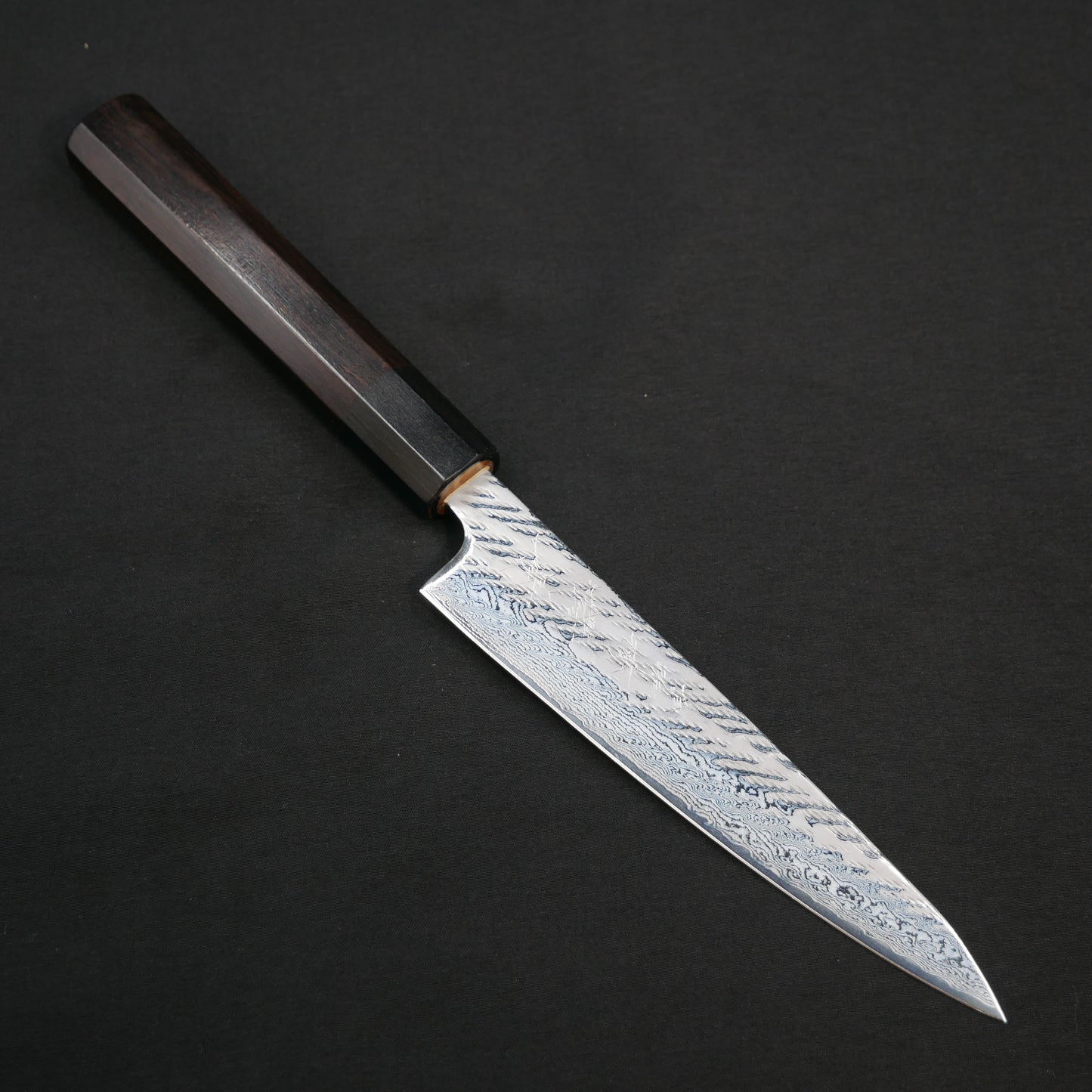 AUS10 Nawame Damascus Petty Ebony Octagonal Handle