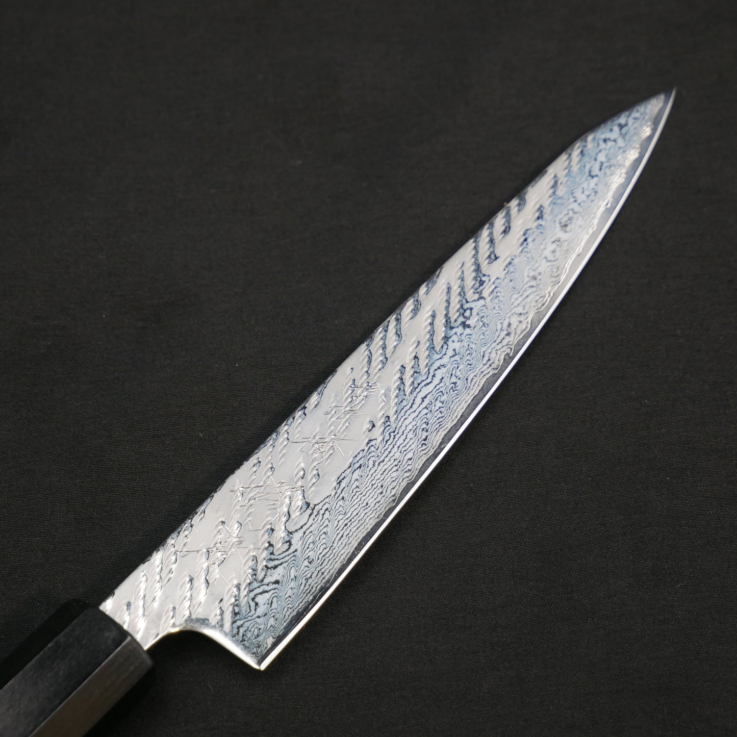 AUS10 Nawame Damascus Petty Ebony Octagonal Handle