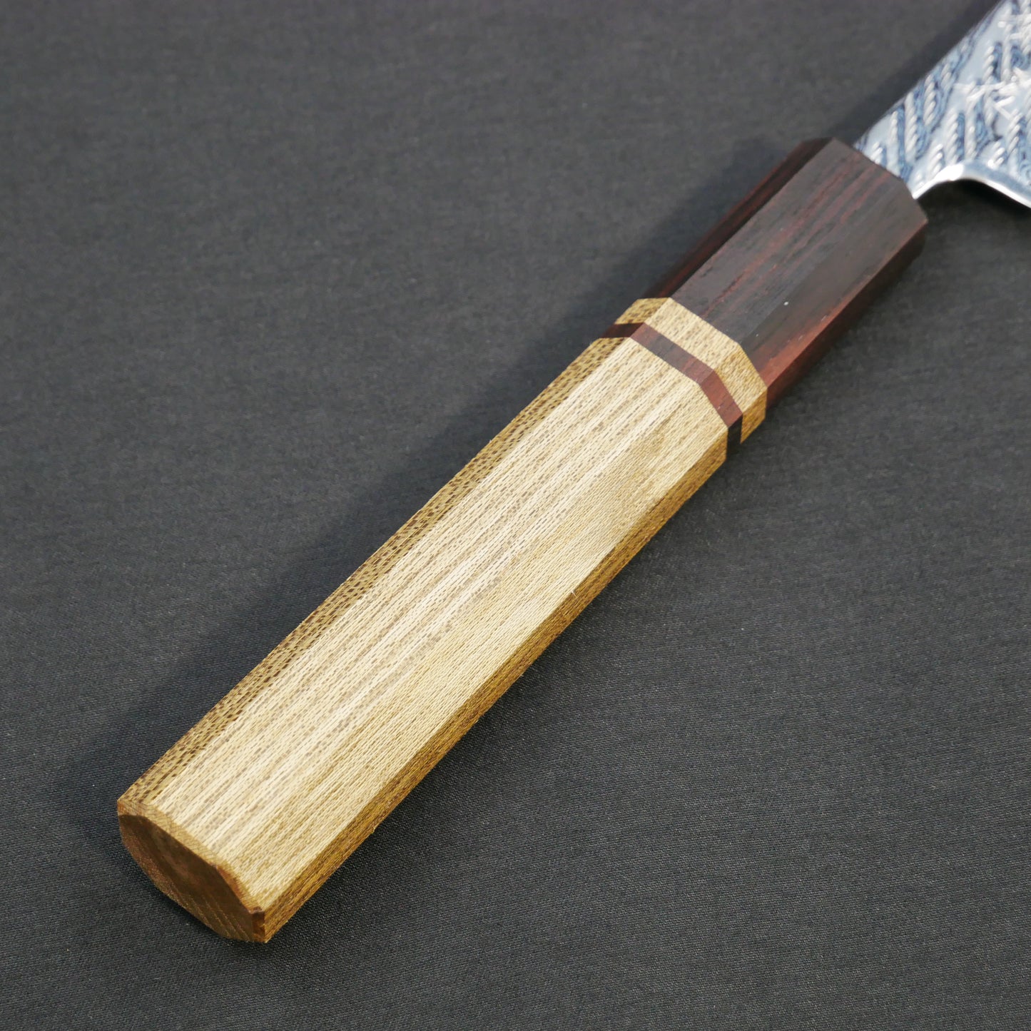 AUS10 Nawame Damascus Petty Elm Octagonal Handle