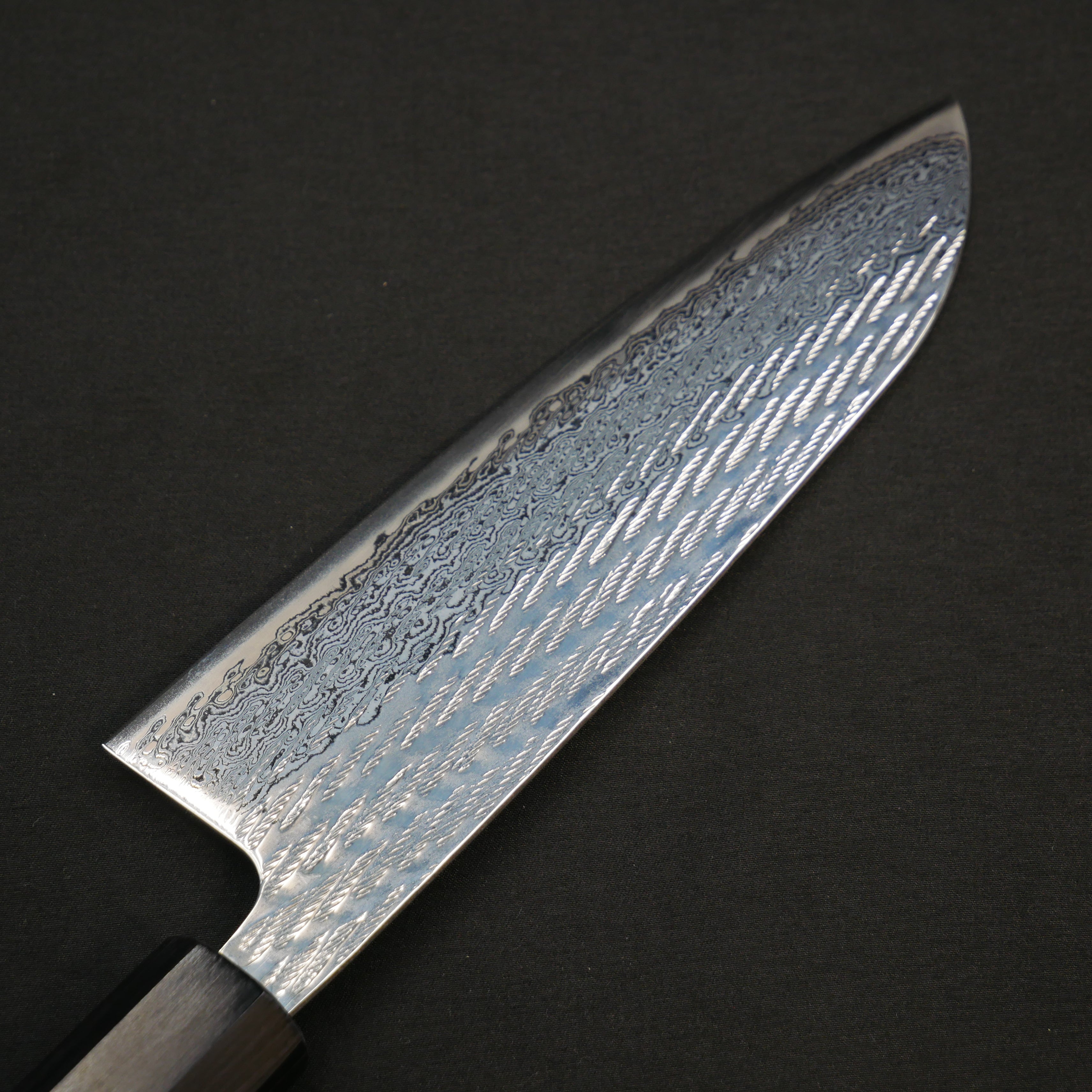 AUS10 縄目ダマスカス 三徳 紫檀八角柄 – つば屋庖丁店